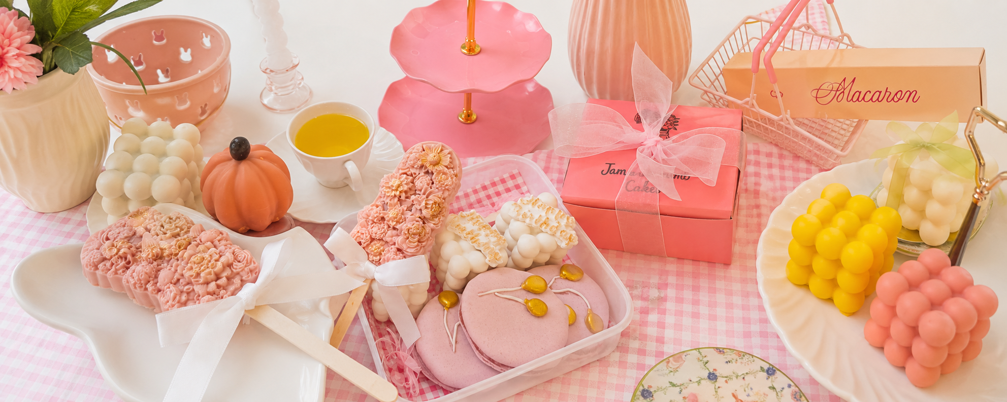 Build your own pink dessert box — handmade cake pops, cake truffles, jam bars, bubble cakes and s'mores bars from Jam and Crumb in Springfield MO