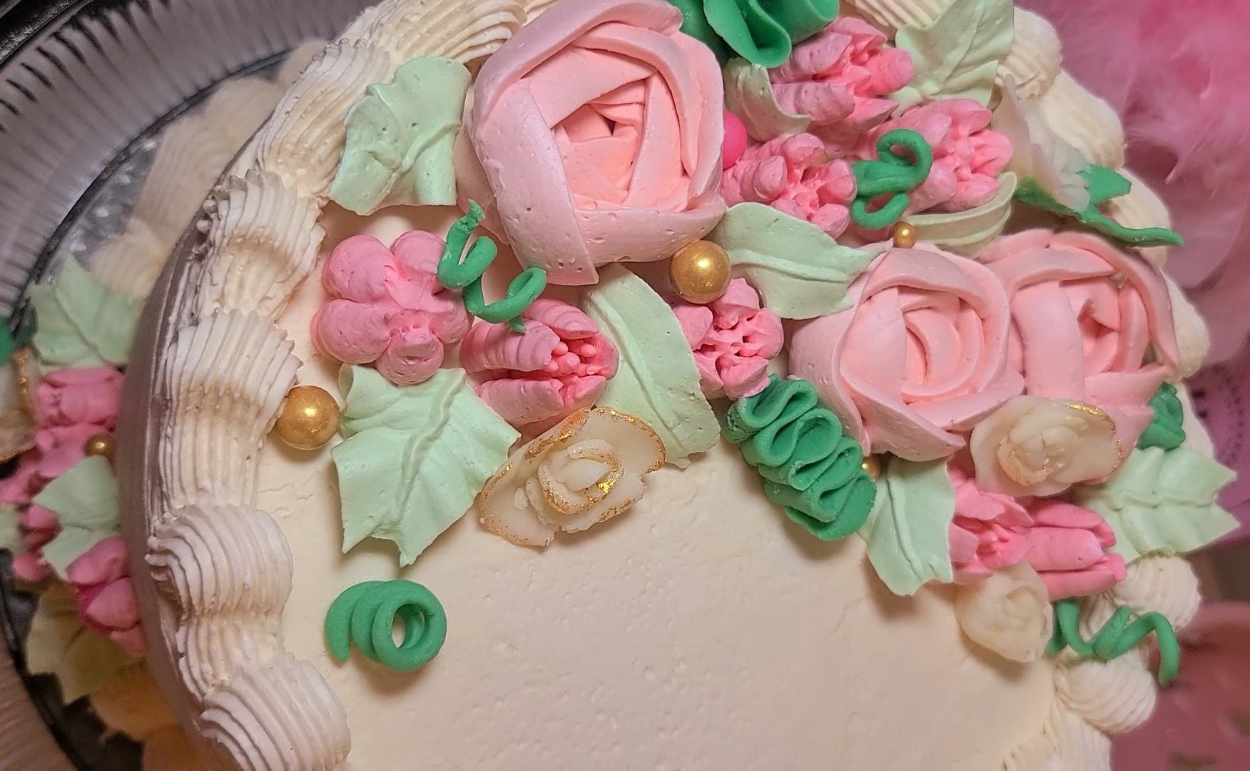 Custom birthday and wedding cakes with whipped buttercream by Jam and Crumb